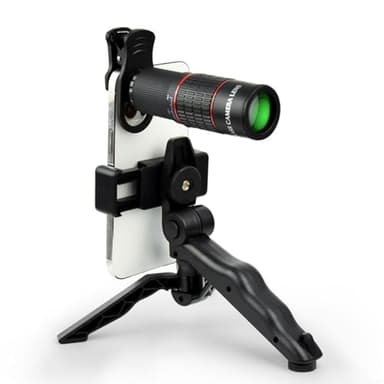 Kit d'objectifs d'appareil photo pour téléphone portable HD 22X, trépied compatible avec iPhone, Samsung, smartphones Android, noir, 1996 cm, ABS