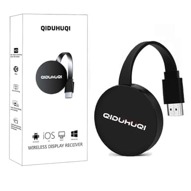 4K Wireless HDMI dongle,2.4GHz Miracast HDMI Dongle,compatibles Android/iOS/i-Phone/i-Pad/Supporte Miracast,DLNA, Airplay (Noir de Carbone)