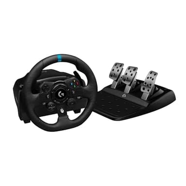 Logitech G G923 volant de course et pédales, TRUEFORCE jusqu'à 1000 Hz, commande de démarrage à double embrayage, housse de volant véritable, Xbox Series XS/Xbox One/PC - Noir