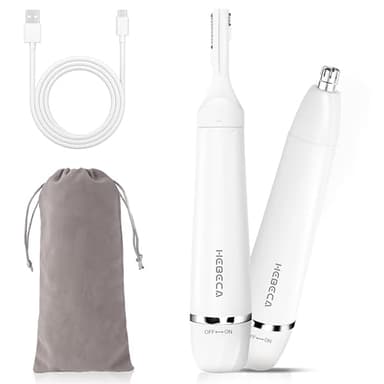 HEBECA Tondeuse de nez pour homme et femme – Tondeuse poil de électrique - Rasoir nez oreilles sourcils portable étanche rechargeable - Argent