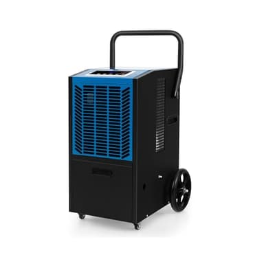 GOPLUS Déshumidificateur d'air 66 L, 355 m³/h, Minuterie 24 H, Déshumidificateur Professionnel avec Poignée & Roues, Pompe, Tuyau pour Dégâts d'Eau, pour Sous-Sol, Entrepôt (Bleu)
