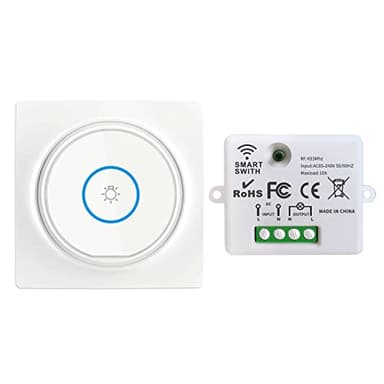 Tedeligo kit Interrupteur Sans Fil, Interrupteur Auto-générateur Mobile Relais 220V Récepteur Rf émetteur Radio Télécommande 100 Mètre Contrôle De Portée Pour Les Lumières