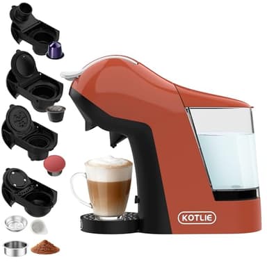 KOTLIE Machine à café à capsules,Machine à café 5 en 1,3 températures, 7 niveaux d'eau