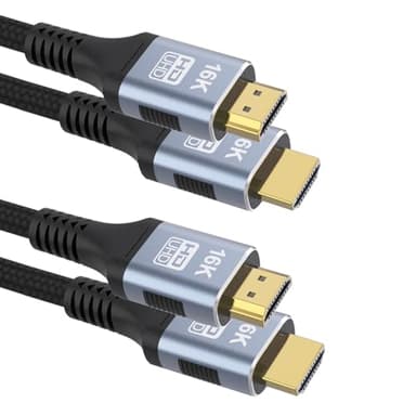 CAKOBLE Câble HDMI 2.2 1m,[1M/Lot de 2] 16K 12K 10K| 96Gbps Ultra High Speed HDMI Cable |8K 4K@480Hz | eARC HDR10+ Dolby Vision| cable hdmi hdcp 2.2 | Pour câble hdmi 2.1 PS5, Xbox, Soundbar, PC, Mac