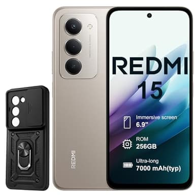 XIAOMI Redmi 15 Smartphone, 8GB/256GB SIM 4G, 6.9" Confortable pour Les Yeux,Pouces Batterie 7000 mAh, Charge Rapide 33 W et Charge inversée 18 W,Coque Inclus (Gris)