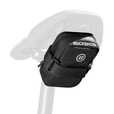 ROCKBROS Sacoche de Selle Vélo Arrière Mini Sac de Queue 0,35L Rangement Gonfleur de CO2 pour Vélo Sac de Siège Réfléchissant Sangle Scratch Universel Léger pour Cyclisme VTT Scooter Noir