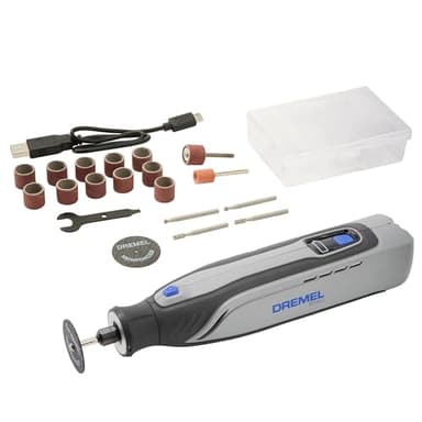 Dremel 8150 outil multi-usage sans-charbon 7,2 V, batterie rechargeable USB-C 2 Ah, 20 accessoires, Vitesse Variable 5.000-30.000 tr/min, éclairage LED, Découpe, Ponçage, Gravure, Meulage