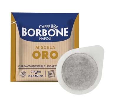 Caffè Borbone Dosette Compostable, Emballage Recyclable, Mélange de Café Or - 100 Dosettes de Café - Système ESE