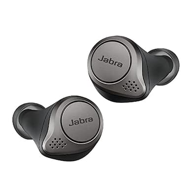 Jabra Elite 75t Écouteurs Bluetooth sans fil avec suppression active du bruit avec batterie longue durée pour appels et musique sans fil Noir titane