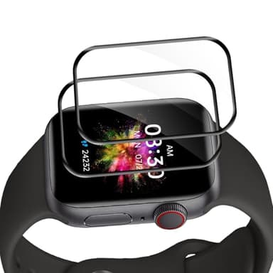 Cable Leader 2 Pack Verre Trempé pour Apple Watch Series 7/8/9(41mm) Vitre Protection, 0,15mm Haute Sensibilité, TPU Anti Rayures, Bubble Free, Couverture 3D, HD Apple Watch 41mm Protection Écran