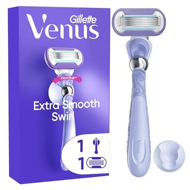 Gillette Venus Rasoir Pour Femme Extra Smooth Swirl, Recharge A 5 Lames Et Manche Réutilisable, Pivotant, Conçu Pour Glisser Dans Tous Les Courbes Du Corps, Rasage Doux Même Des Zones Difficiles