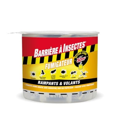 BARRIERE A INSECTES Fumigène hydro réactif contre les insectes volants et rampants, 10 g, BARSMOKE10, Jaune