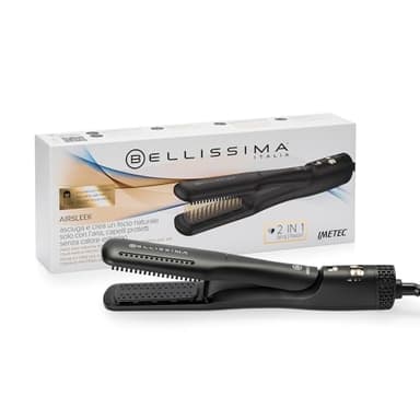 Bellissima AirSleek, lisseur 2 en 1, sèche et crée un lissage naturel à l'air, protège les cheveux sans chaleur extrême, ioniseur, revêtement céramique et kératine. 2 températures