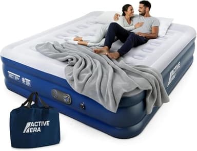 Active Era Matelas Gonflable 2 Personnes 152×203×35,5 cm – Confort Max, Pompe Électrique Intégrée, Gonflage Rapide 3 Min, Doux & Velours, Idéal Maison et Invités