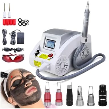 JXUANMM Machine Professionnelle de détatouage au Laser, Dispositif de détatouage, Tache de Pigment pour Les Yeux, Les lèvres et Les Sourcils, Masseur de beauté, Technologie picoseconde Laser 6Probes