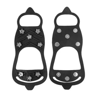 TenaLucy Crampons Antidérapants Chaussures, Pointe Recharge Glace Neige, Traction Crampons Bottes Hiver, Poids léger Clous Neige Grips pour Sports d'hiver en Extérieur Randonnée Pêche Marche