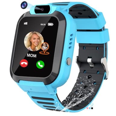 EUNICECG Montre Connectée Enfant pour Garçon Fille avec GPS Localisateur Jeux Téléphone Étanche IP68 Réveil SOS Cadeaux Anniversaire Numérique Smartwatch pour Adolescents Digitale Montre Enfant