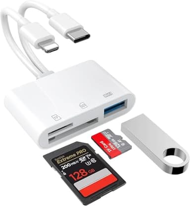 Lecteur de carte SD iPhone Oliveria, lecteur de carte SD Lightning pour iPhone - Lecteur de carte S-D Lightning pour iPhone 15/14/Pro Max/Pro/Plus/Pad Pro/MacBook Pro/MacBook Pro/Air