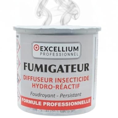 EXCELLIUM PROFESSIONNEL Fumigateur Insecticide Hydro-Réactif 10g | Anti Punaises Blattes Moustiques | 25-50m²