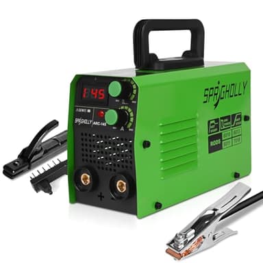 SPRIGHOLLY Mini Poste a Souder Inverter 145A IGBT, Poste à Souder ARC Lift TIG, Pince de Terre de Haute Qualité et Affichage LED, Hot-Start & Anti-Stick, Modèle ARC145