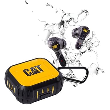CAT Ecouteurs Bluetooth sans Fil Noir Réduction de Bruit Portée 10m autonomie 4-5h IP55 iOS Android