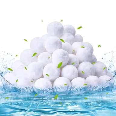 CIRULL Balle filtrante Piscine 800g, remplace 28 kg de Sable filtrant, Boules filtrantes réutilisables, Boules filtrantes pour piscines, Aquariums, Convient à Divers Systèmes de Filtration, Blanc