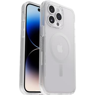 Otterbox Symmetry+ Transparente Coque pour IPhone 14 Pro Max pour MagSafe, Antichoc, Anti-Chute, Fine, Supporte 3 X Plus De Chutes Que La Norme Militaire, Antimicrobien, Transparent