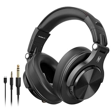 OneOdio Casque Bluetooth sans Fil BT5.2 avec 72 Heures A70, Réduction de Bruit CVC 8.0, 3 Câbles, Léger Confortable, Pliable, Partage de Musique, Compatible Téléphone, DJ, Piano, Guitare (Noir)