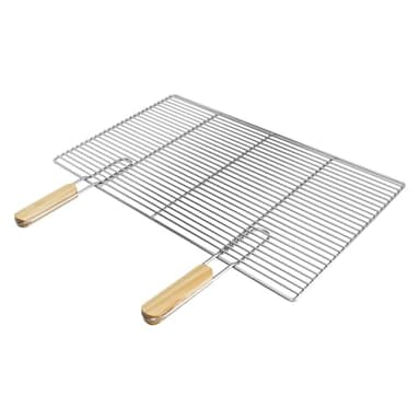ECD Germany Grille de Barbecue en Acier Inoxydable, 67 x 40 cm, avec Poignées Amovibles, Rectangulaire, Robuste & Inoxydable, Résistant aux Intempéries, Accessoires pour Cheminées de Barbecue