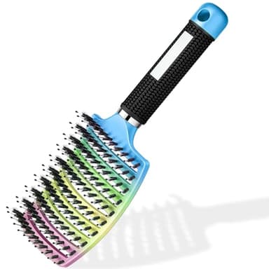 Brosse à Cheveux Magique - Démêlante Instantanée - Poils de Sanglier & Nylon - Anti-Casse & Anti-Statique - Pour Cheveux Bouclés, Lisses, Épais ou Fins - Hommes, Femmes, Enfants