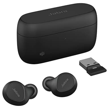 Jabra Evolve2 Buds - Écouteurs Bluetooth intra-auriculaires sans fil True Wireless, réduction de bruit active et MultiSensor Voice 4 micros - Certifiés MS Teams, compatible avec d'autres applis - Noir