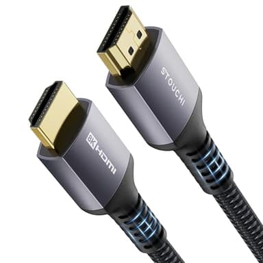 Stouchi Câble HDMI 1.2m,10K 8K Ultra HD 48Gbps Haute Vitesse 8K60Hz 4K120Hz 144Hz RTX 3080 eARC HDR10 4:4:4 HDCP 2.2&2.3 Dolby HDMI 2.1 Compatible avec Fire TV/Roku TV/PS5/Xbox Series/Samsung/Sony
