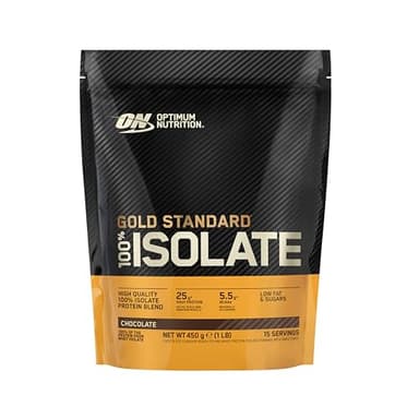 Optimum Nutrition Gold Standard 100% Isolat de Protéine de Whey en Poudre, Goût Chocolat, 450g, 15 Doses