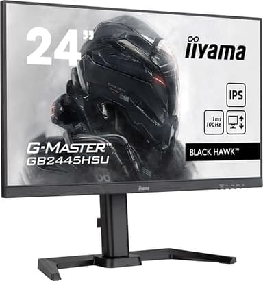 Ecran iiyama, 23,8" G-Master Black Hawk, IPS, 1920x1080@100Hz, 1ms, 300cd, Haut-parleurs, 1xHDMI, 1xDisplayPort, USB HUB, réglable en Hauteur, Black Tuner, i-Style Colour, ecran pc Gamer