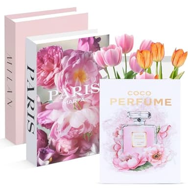 ENUTROF Livre Decoration Luxe 3Pcs Faux Livres Decoratifs Faux Deco Boite Decoration d'interieur pour la Maison Bureau Chambre À Coucher Salon Tables Basses Etagères