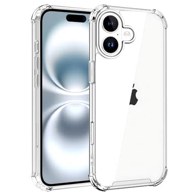 Whioltl Coque pour iPhone 16 6,1 Pouces, HD Clair Étui de Protection Antichoc avec Coins Renforcés, Transparente Souple TPU Bumper Housse Case Cover, Anti-Rayures, Anti-Jaunissement, Claire