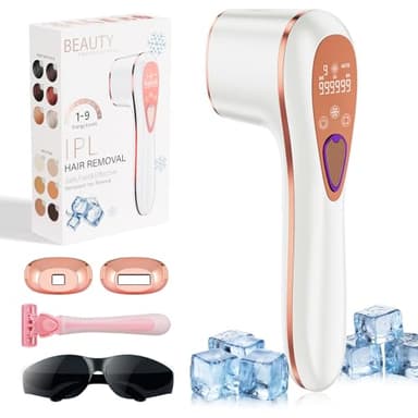 ofottofo Épilateur Lumière Pulsée avec Fonction de Refroidissement, IPL Epilateur Laser avec Fonctions HR/SC/RA,9 Niveaux D'énergie Laser Epilation Definitive pour Femmes et Hommes Visage Corps