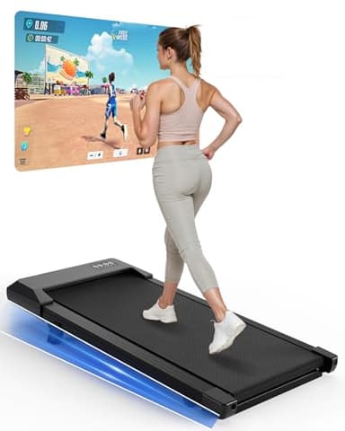 Copant 6% Tapis de Marche Inclinable, Tapis de Course avec LCD Écarn, 2.5 HP Walking Pad avec APP &Télécommande，Charge Max 136 kg, 1-6km/h pour Domicile ou Bureau