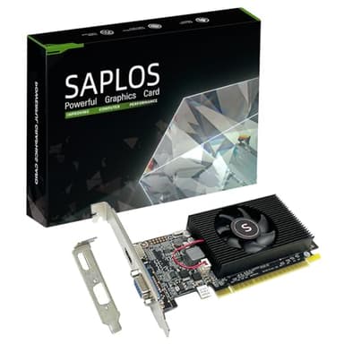 SAPLOS Geforce GT 610 Carte Graphique, 2GB DDR3 64-bit, VGA HDMI, Low Profile Carte Video, PCI Express x16, DirectX 11