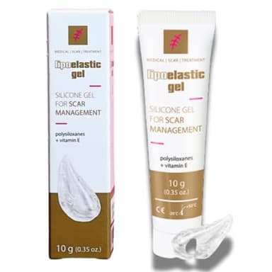 LIPOELASTIC Gel Cicatrice en Silicone | 10g | Enrichi en Vitamine E | Crème Cicatrisante après Chirurgie | Traitement des Cicatrices Anciennes et Nouvelles | Atténue Visibilité & Démangeaisons