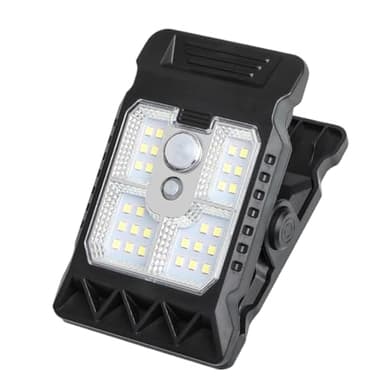 Frfik Lampe solaire à pince - Lampe solaire d'extérieur, 11,2 cm, Lámpe Solàire à pince - Lámpe étanche 400 mAh avec détecteur de mouvement, idéale pour les clôtures, les arbres, patios, allées et l