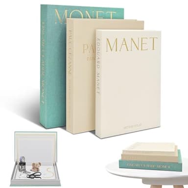 Yiomxhi 3 Pièces Livres Decoration Maison, Faux Livres Boite Rangement avec Fermeture Magnétique, Lin Empilable Livre Décoratifs pour Étagères Table Basse Bureau Salon (Bleu)