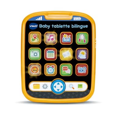 VTech - Baby Tablette Bilingue, Tablette Interactive Bébé avec 12 Activités Éducatives, Effets Lumineux, Jouet d'Éveil et de Motricité Fine, Cadeau Bébé Dès 9 Mois - Contenu en Français et Anglais