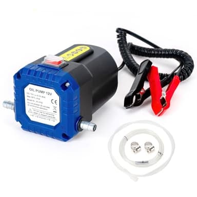 LEMOTO Pompe Diesel Pompe de Transfert 12V 80W Pompe Electrique Vidange Huile Moteur,Pompe à Huile Diesel pour Le Changement de Diesel d'extracteurs de Fluide de Voiture, Huile Moteur