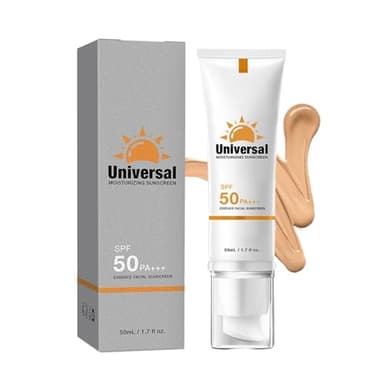 Crème Solaire Teintée Visage SPF 50 - Tinted Sunscreen Fond de Teint Hydratant - Protection UVA/UVB, Teint Uniforme, Tous Types de Peau (Même Sensible) - 50 ml