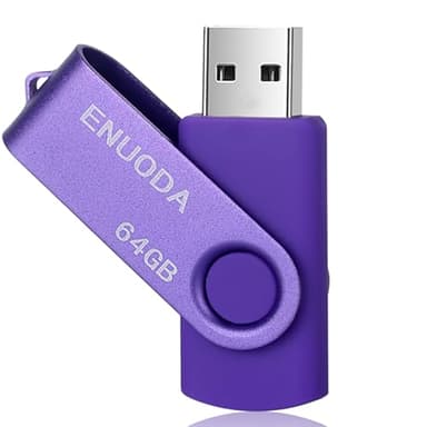 ENUODA Clé USB 64 Go Clef USB 2.0 Flash Drive Mini Portable Grande Capacité Mémoire Stick avec Lumière LED pour Le Stockage et la Sauvegarde (Violet)