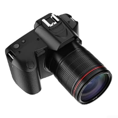 Whychstore D5 Appareil photo reflex numérique professionnel, zoom 16x, double objectif avant et arrière, Wi-Fi avec écran tactile 3" 4K F2.7, photographie en faible luminosité (noir)