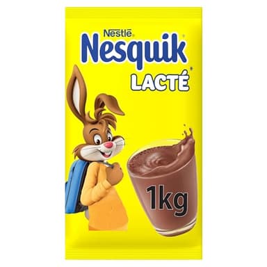 NESQUIK Lacté - Chocolat en Poudre - Cacao en Poudre à Mélanger avec de l'Eau - Préparation Instantanée Chocolat Chaud - Goût de chocolat - Petit-Déjeuner - Sachet 1 de kg