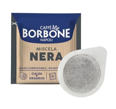 Caffè Borbone Dosette Compostable, Emballage Recyclable, Mélange de Café Noir - 100 Dosettes de Café - Système ESE