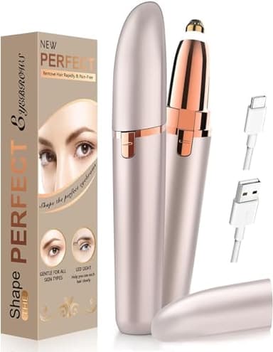Rasoir Sourcil Femme Electrique, Rasoir Visage Femme - Mini Rasoir Rechargeable Tondeuse Visage Sourcils, Aucun Risque de Coupure, Une Petite Brosse de Nettoyage Fournie Tondeuse à Sourcils